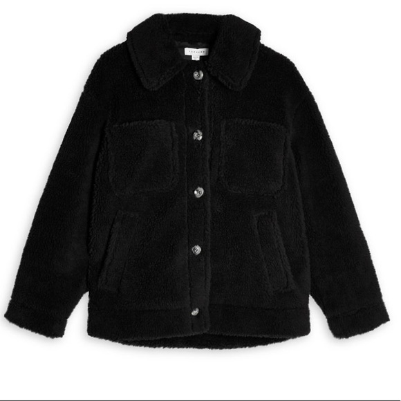 Topshop Petite Shearling Coat - Picture 3 of 4